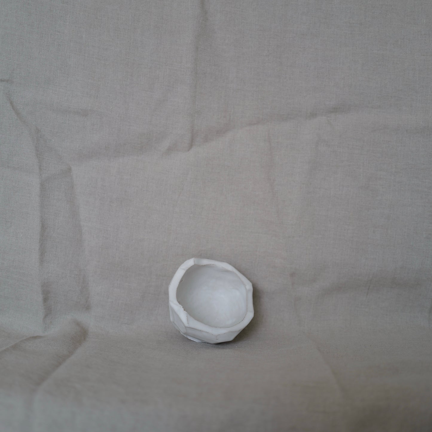 White Matt Faceted Bowl I