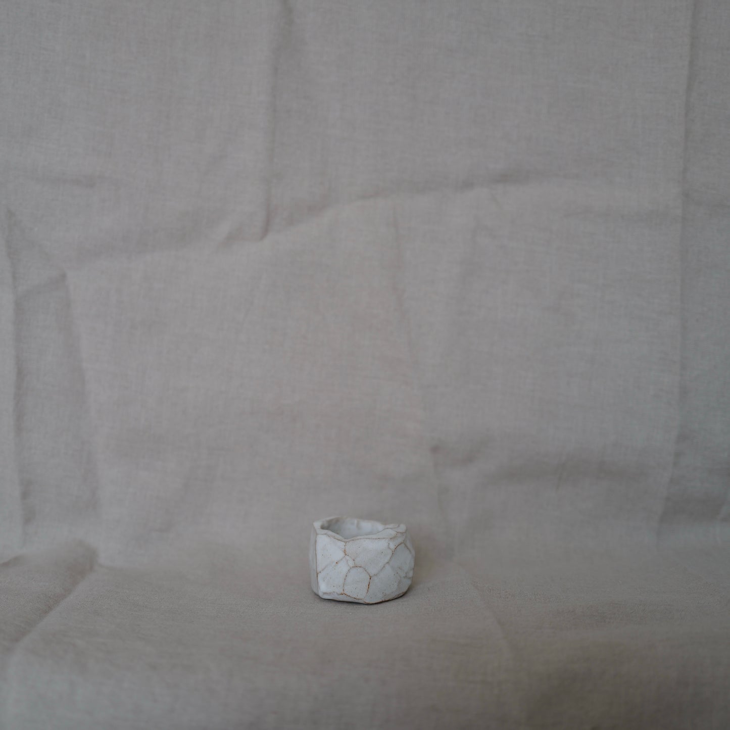 Extra Small White Matt Faceted Bowl