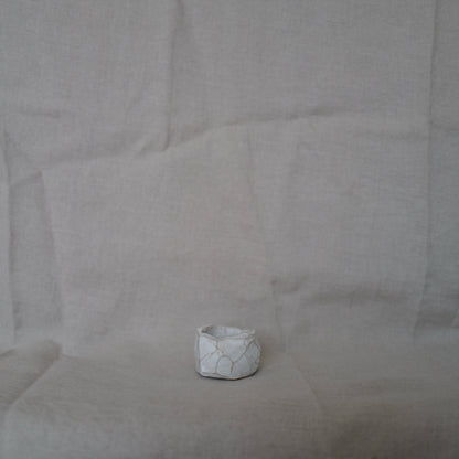 Extra Small White Matt Faceted Bowl