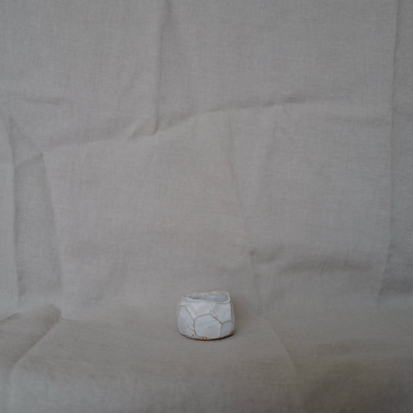 Extra Small White Matt Faceted Bowl