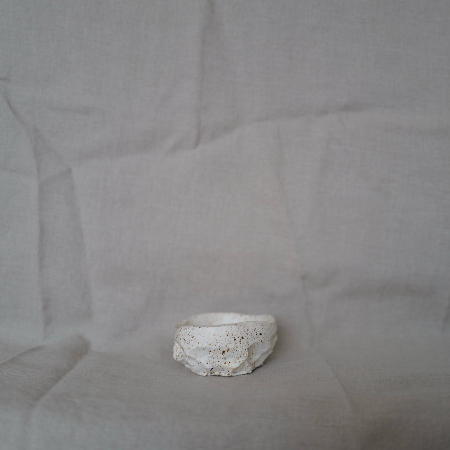 White Matt Speckled Carved Bowl