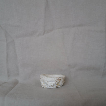 White Matt Speckled Carved Bowl