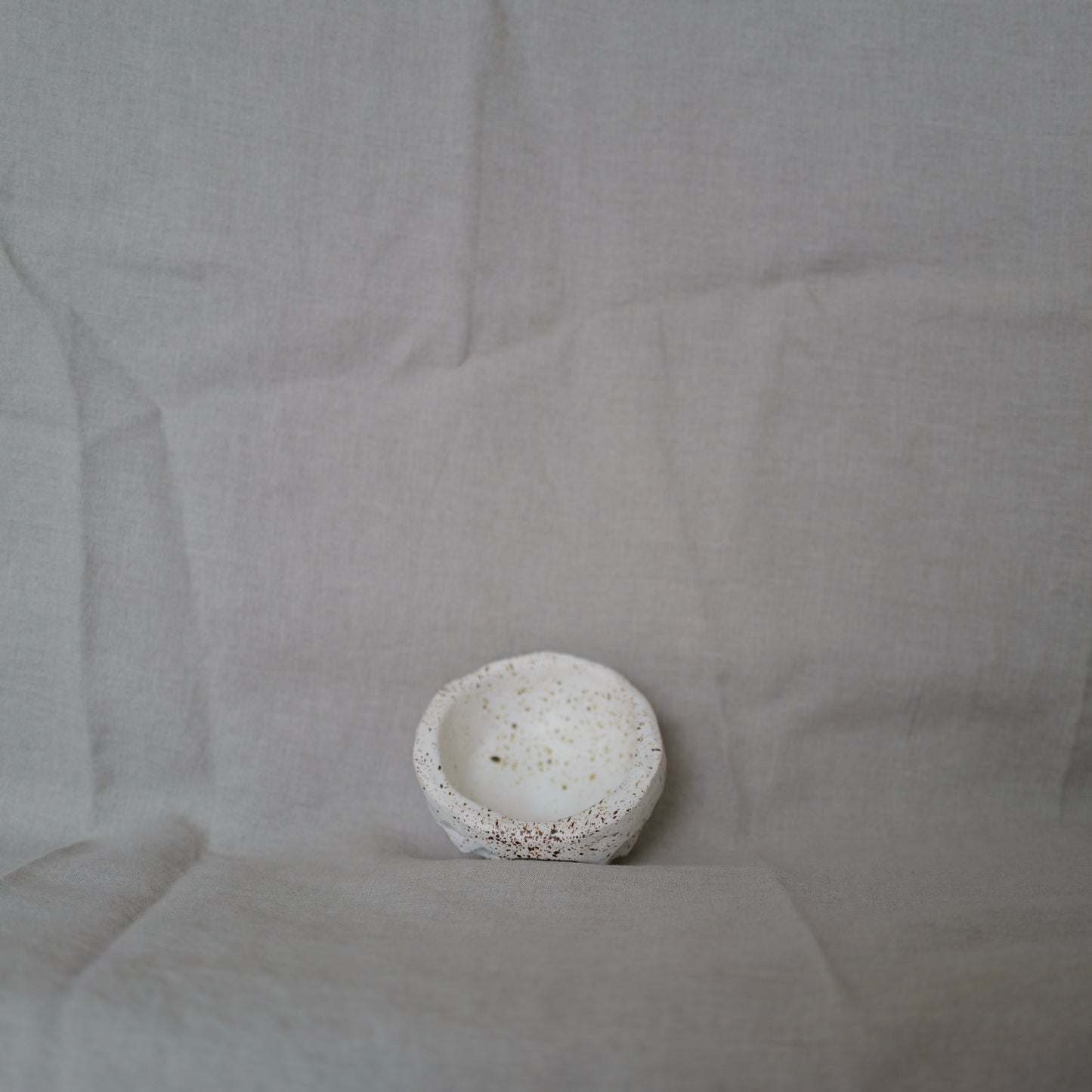 White Matt Speckled Carved Bowl