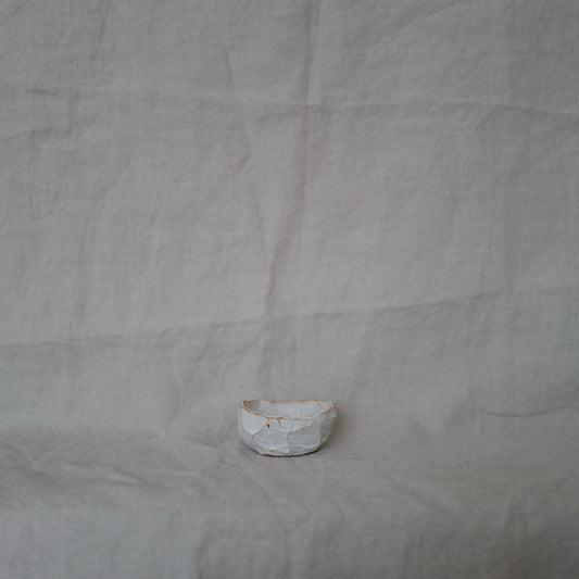 Small White Matt Faceted Bowl