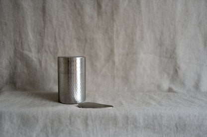 Hammered Stainless Steel Tea Caddy/Canister