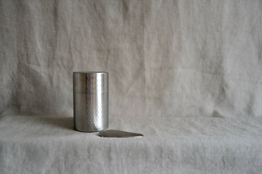 Hammered Stainless Steel Tea Caddy/Canister