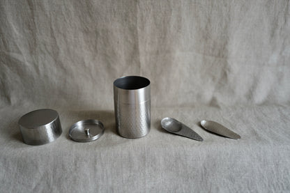 Hammered Stainless Steel Tea Caddy/Canister